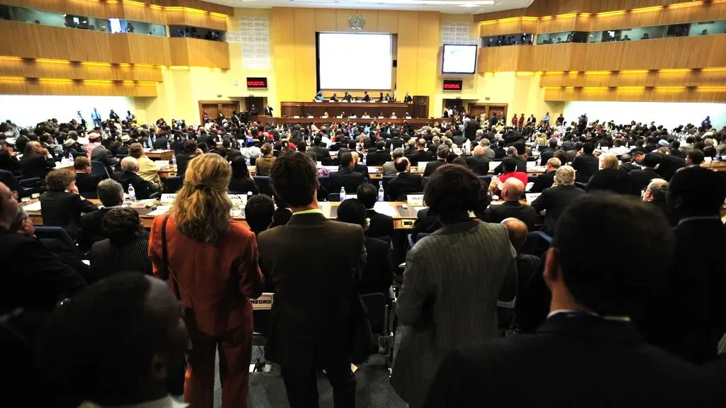 Conference plenary hall in session